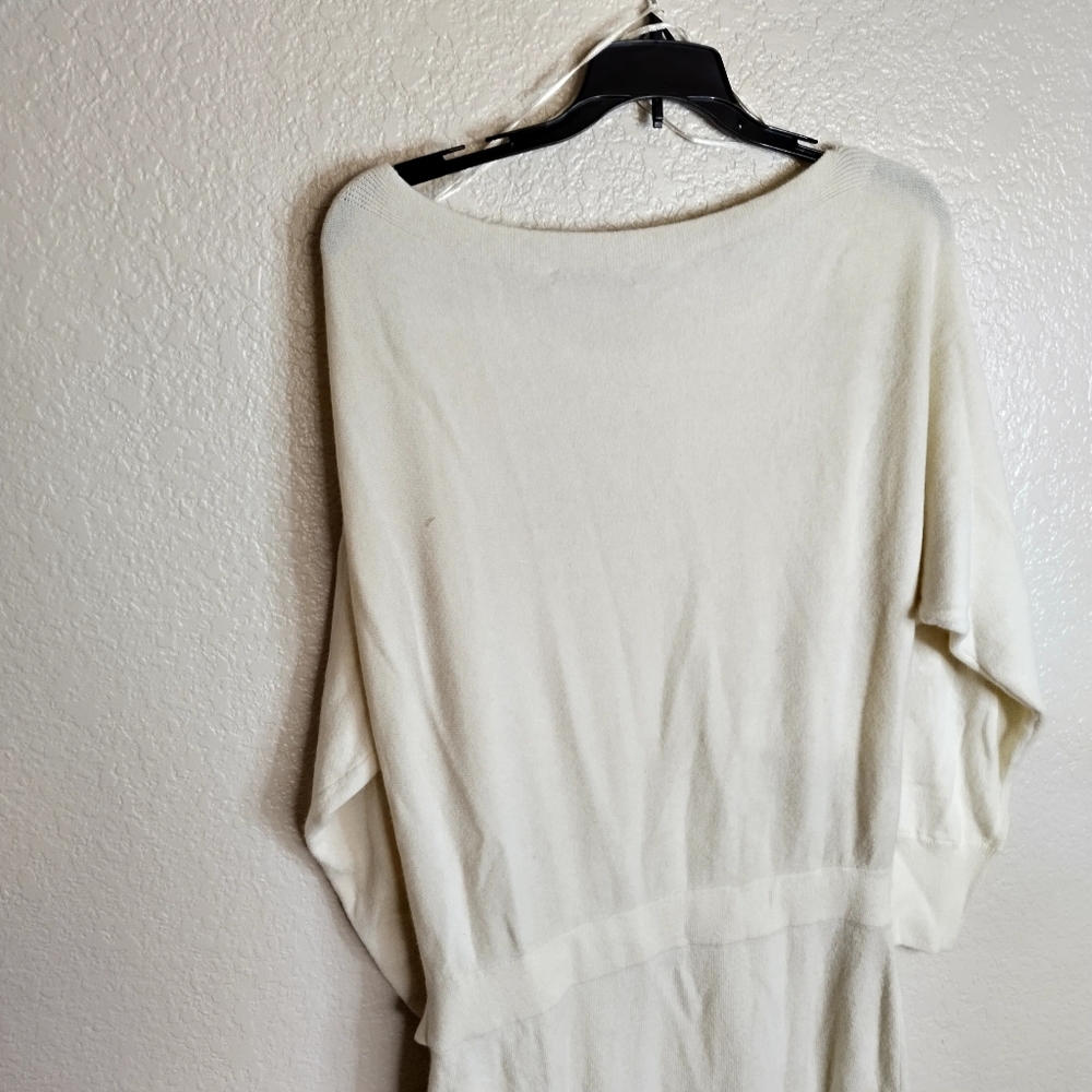 NWT Intermix Rosalee One Shoulder Sweater Dress Ivory Sz M - Picture 8 of 11